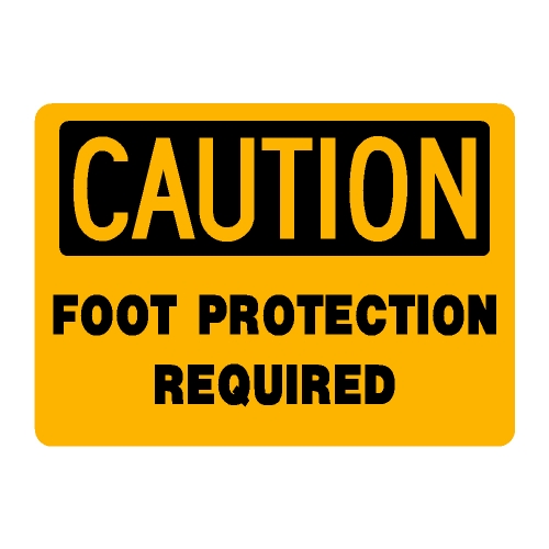 Caution Foot Protection Required